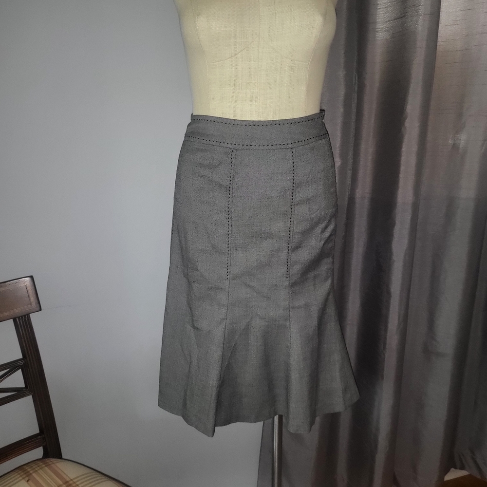 Encore Gray Flared Pencil Skirt